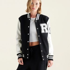 High Quality Letterman Varsity Jackets Wool Body Genuine Leather Sleeves Winter Wear Smart And Stylish Women Jacket