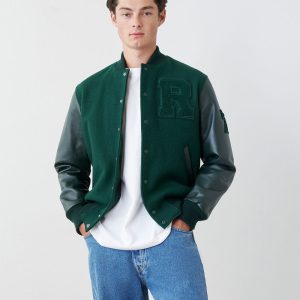 Wholesale Blank Embroidery Jacket Men Plus Size Custom Letterman Leather Jacket Baseball Coat Bomber Men's Varsity Jackets